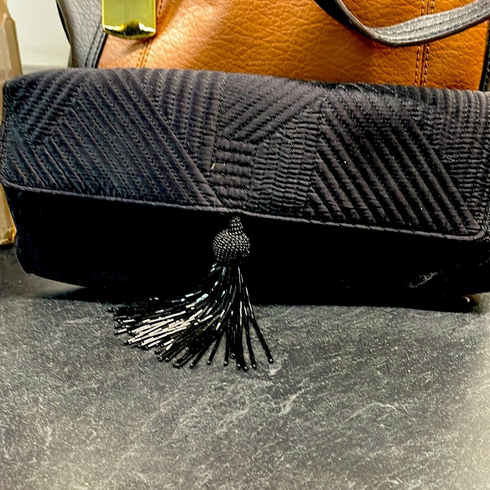 Black velvet wristlet